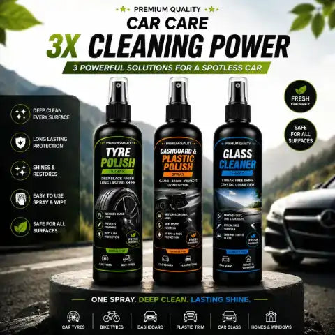 Car Care Combo Pack – 3 in 1 Cleaning & Polish Kit