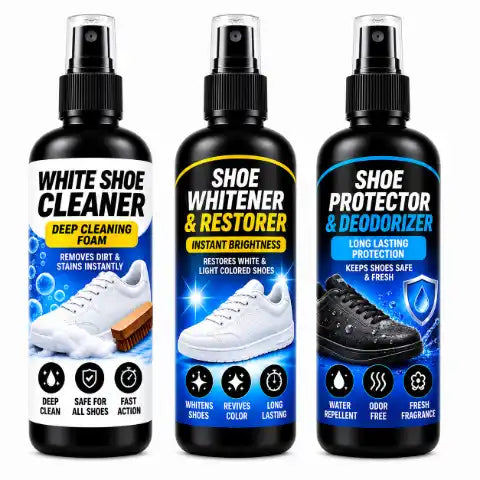 3-in-1 Premium Shoe Care Kit – Cleaner, Whitener & Protector