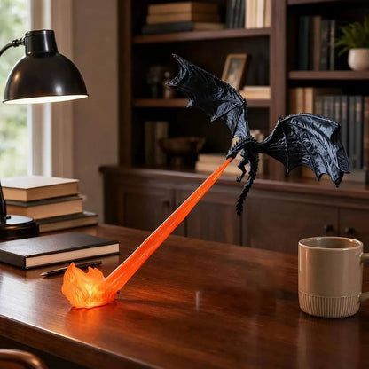 Fire-Breathing Dragon Lamp – 3D Printed LED Fantasy Desk Light